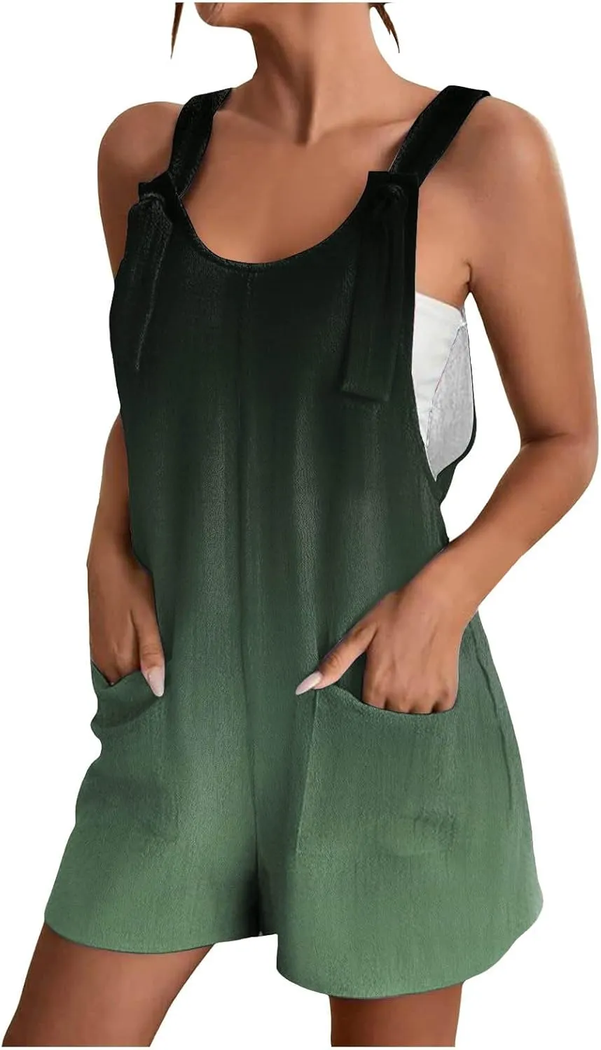 2024 Rompers for Women Shorts Summer Beach Casual Short Jumpsuits One Piece Vacation Outfits with Pockets