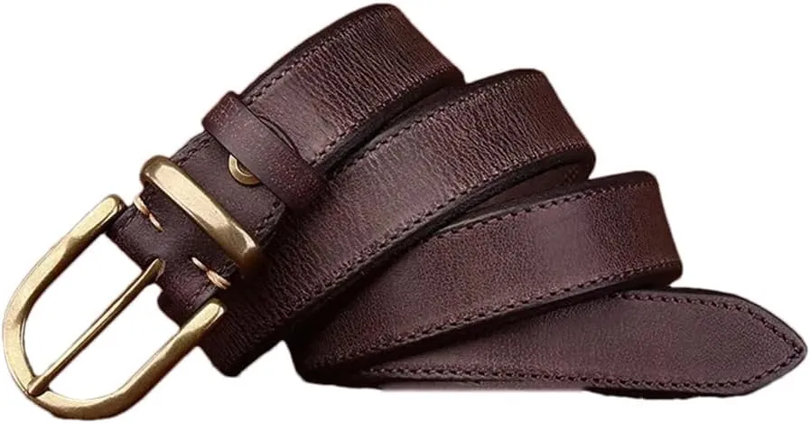3.3CM Cowhide Genuine Leather For Men's Buckle Belts Cowboy Jeans Belts Unisex Designer Belts
