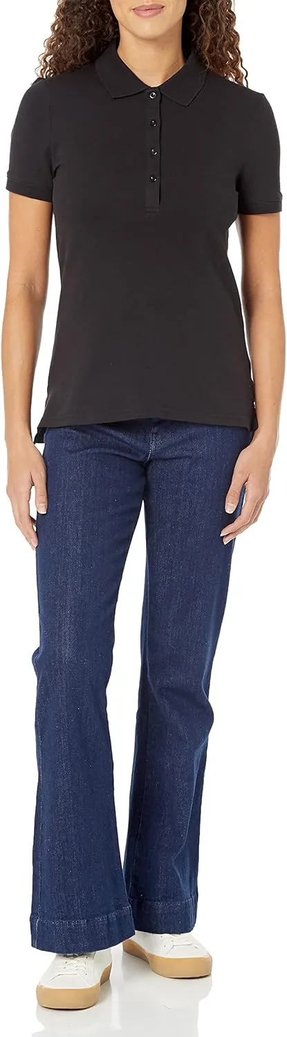 Amazon Essentials Women's Short-Sleeve Polo Shirt (Available in Plus Size)
