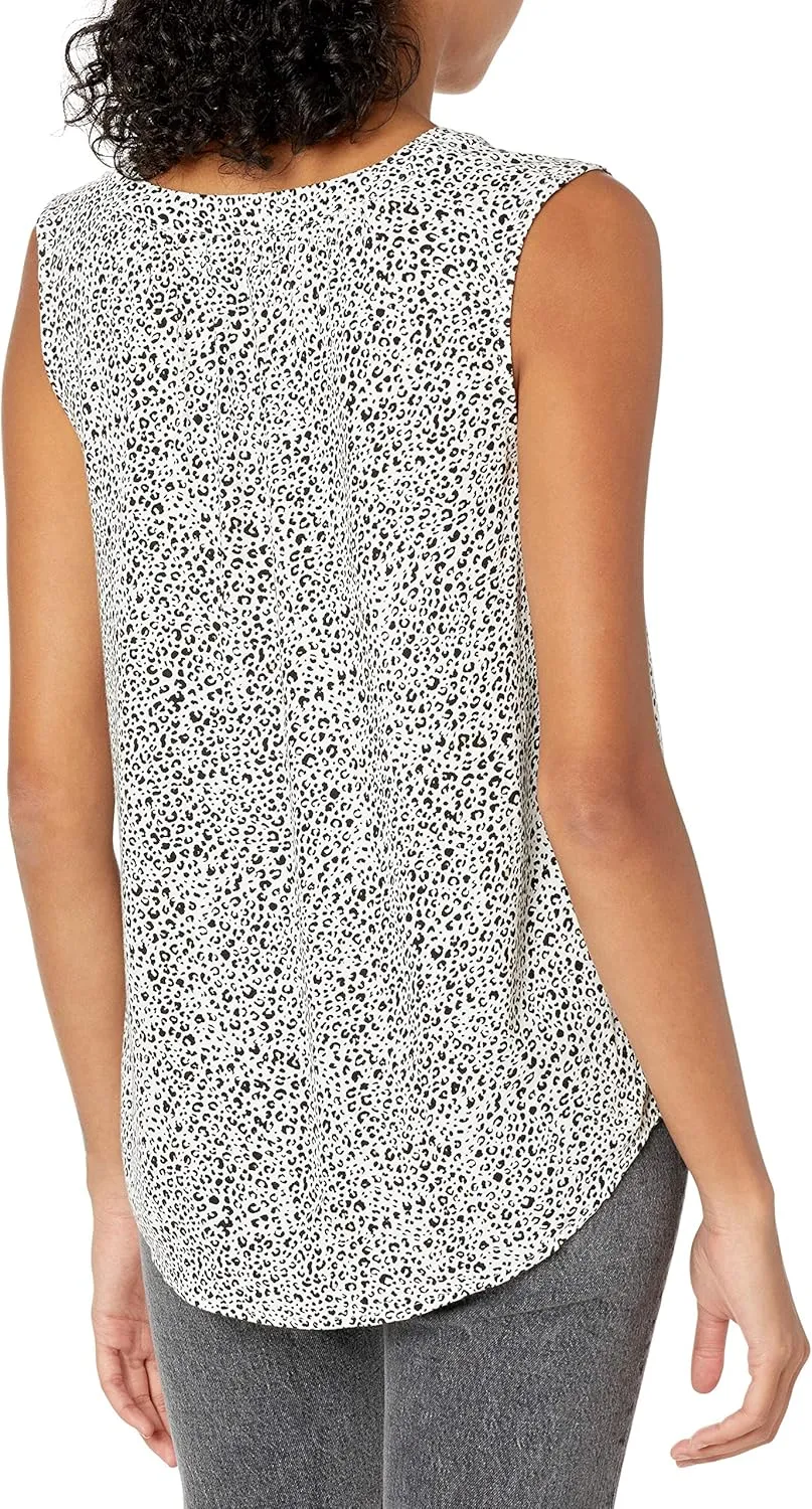 Amazon Essentials Women's Sleeveless V-Neck Woven Shirt