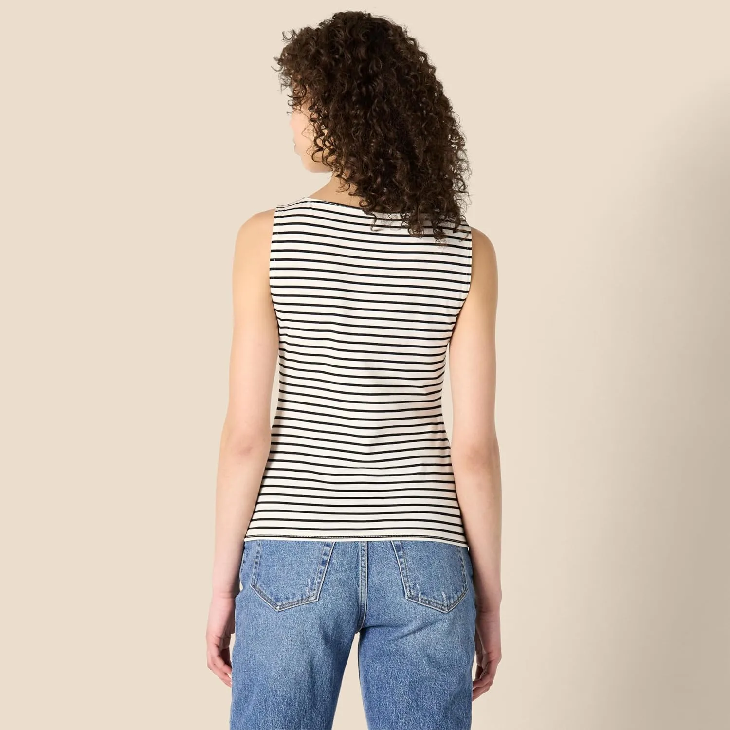 Amazon Essentials Women's Slim-Fit Rib Knit Boatneck Layering Tank