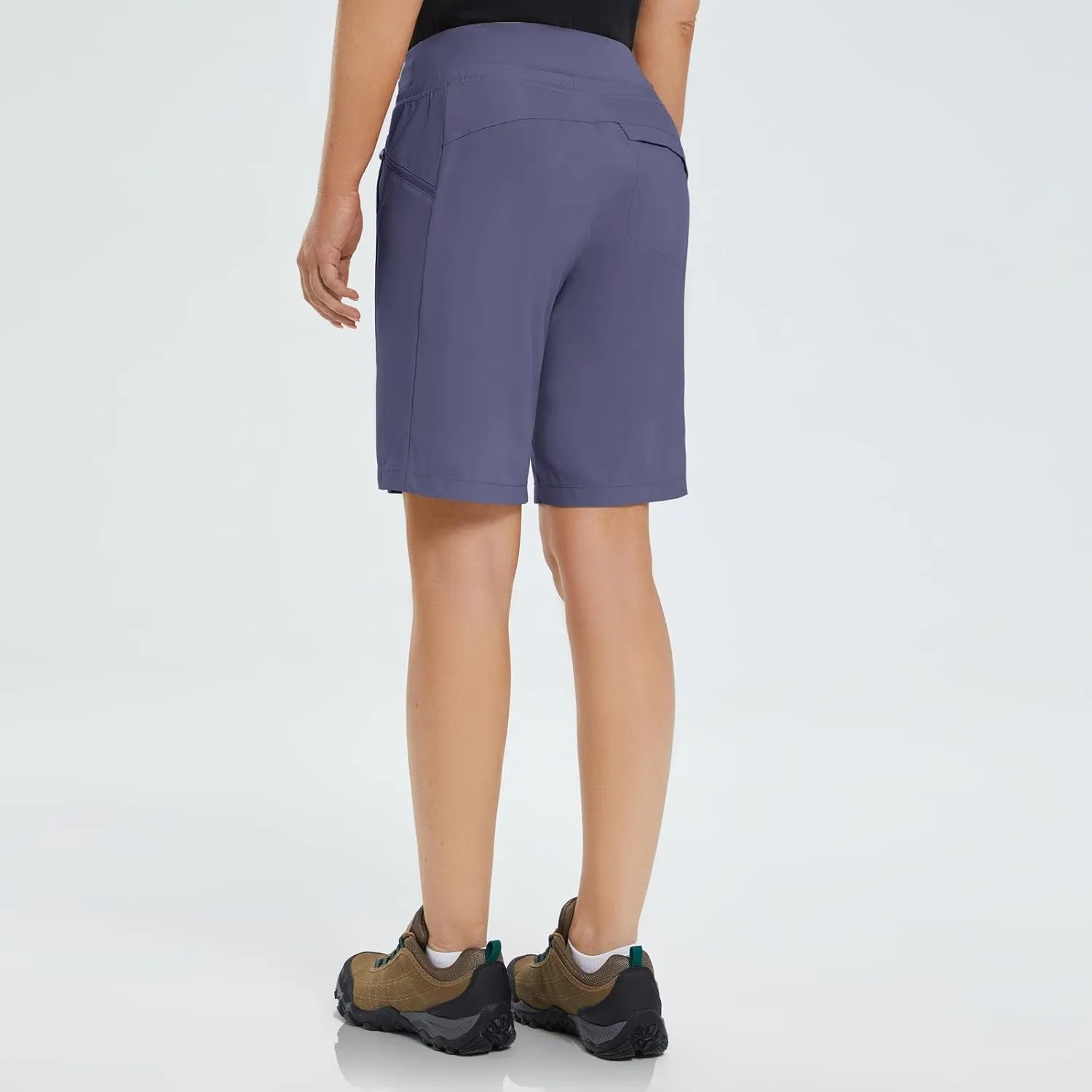 baleaf Women's Hiking Long Shorts 9"/11" Quick Dry Bermuda Cargo for Curvy Lightweight Pockets
