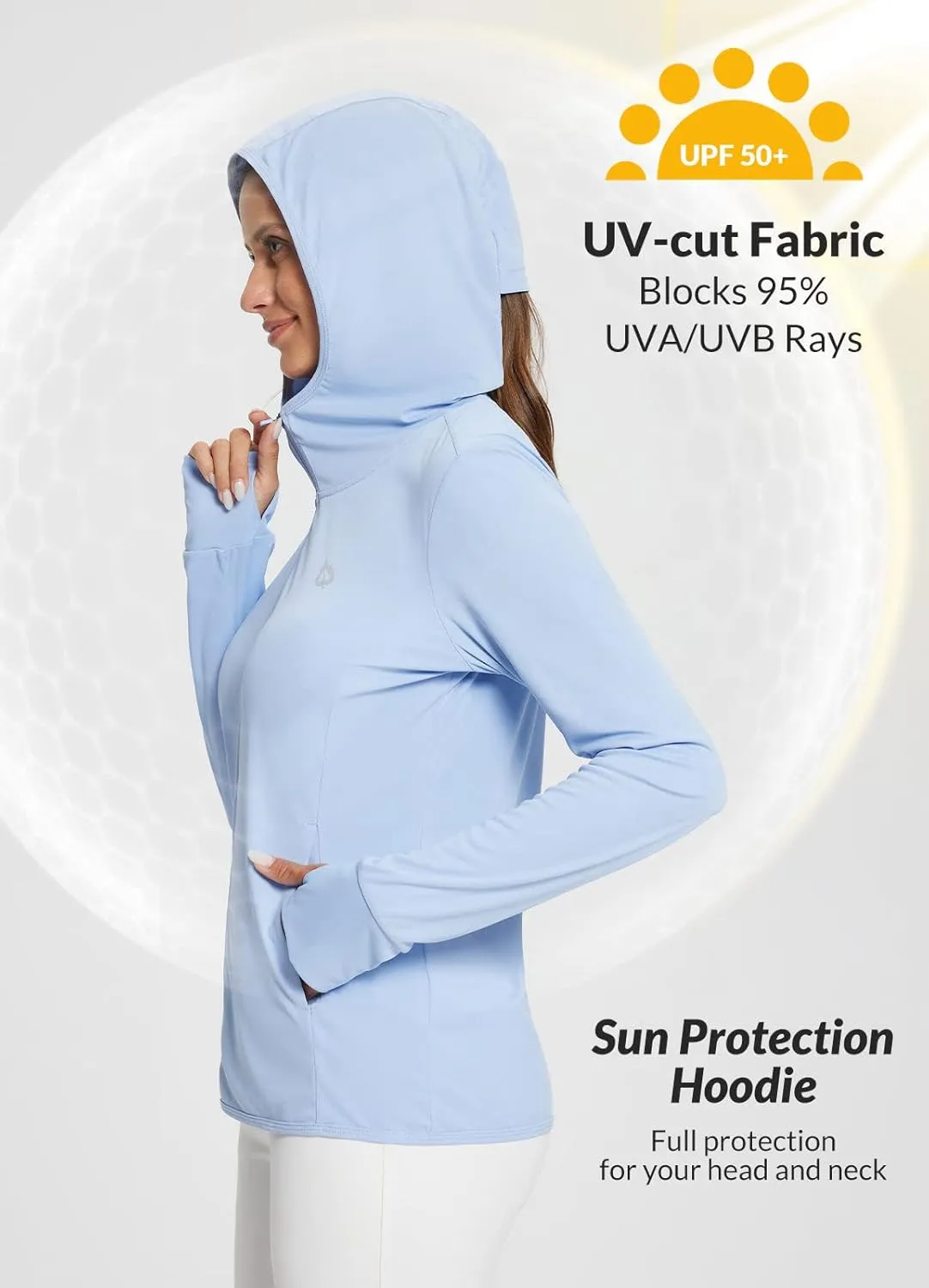 baleaf Women's Sun Protection Jacket Hoodie Clothing Lightweight Long Sleeve Sun Cover Up Shirt