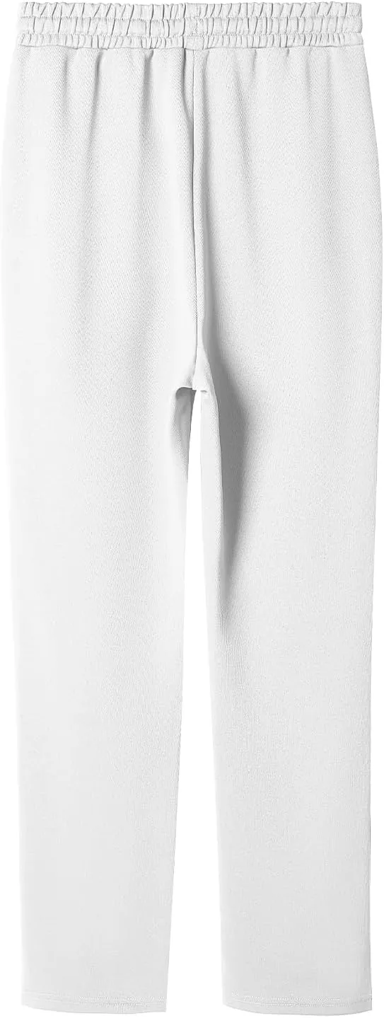 BETTERCHIC Women's Beige Straight Leg Drawstring Casual Pants with Pocket for Women