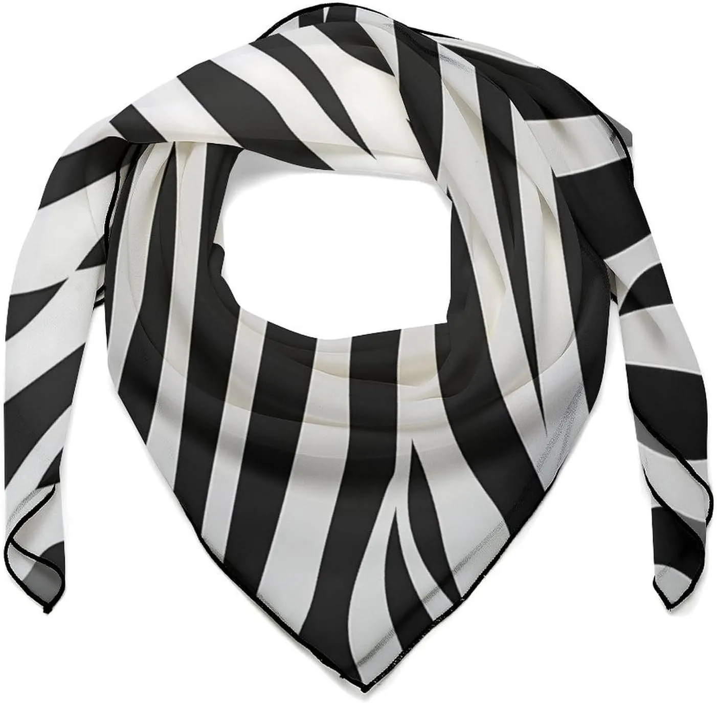 Black And White Zebra Print Head Scarf Square Bandana Neck Scarfs Hair Wrap Scarves for Women Men, 0ne size