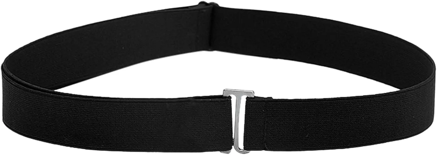 Black Belts For Women Belt Elastic Stretch Waist Belt With Flat Buckle