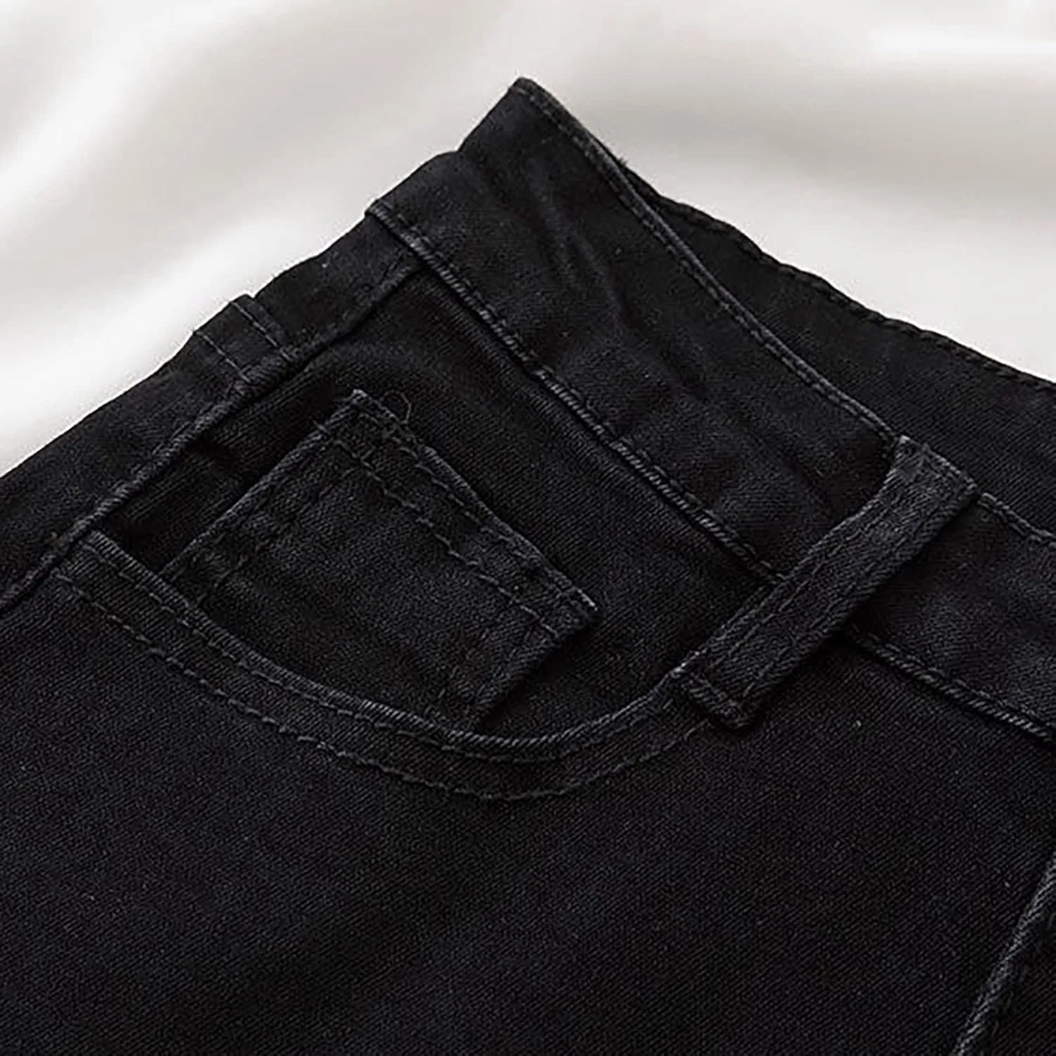 Butt Lifting Denim Shorts Women's High Waisted Stretchy Ripped Jean Shorts Distressed Fringe Jeans Shorts