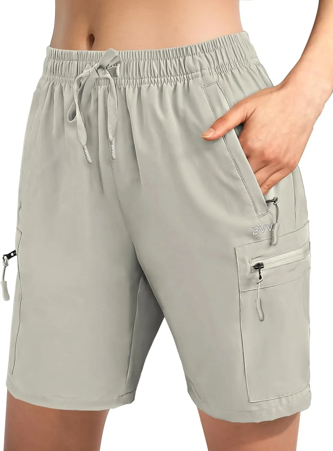 BVVU Women's Hiking Cargo Shorts Lightweight 7" Athletic Shorts for Women Quick Dry Casual Travel with Pockets