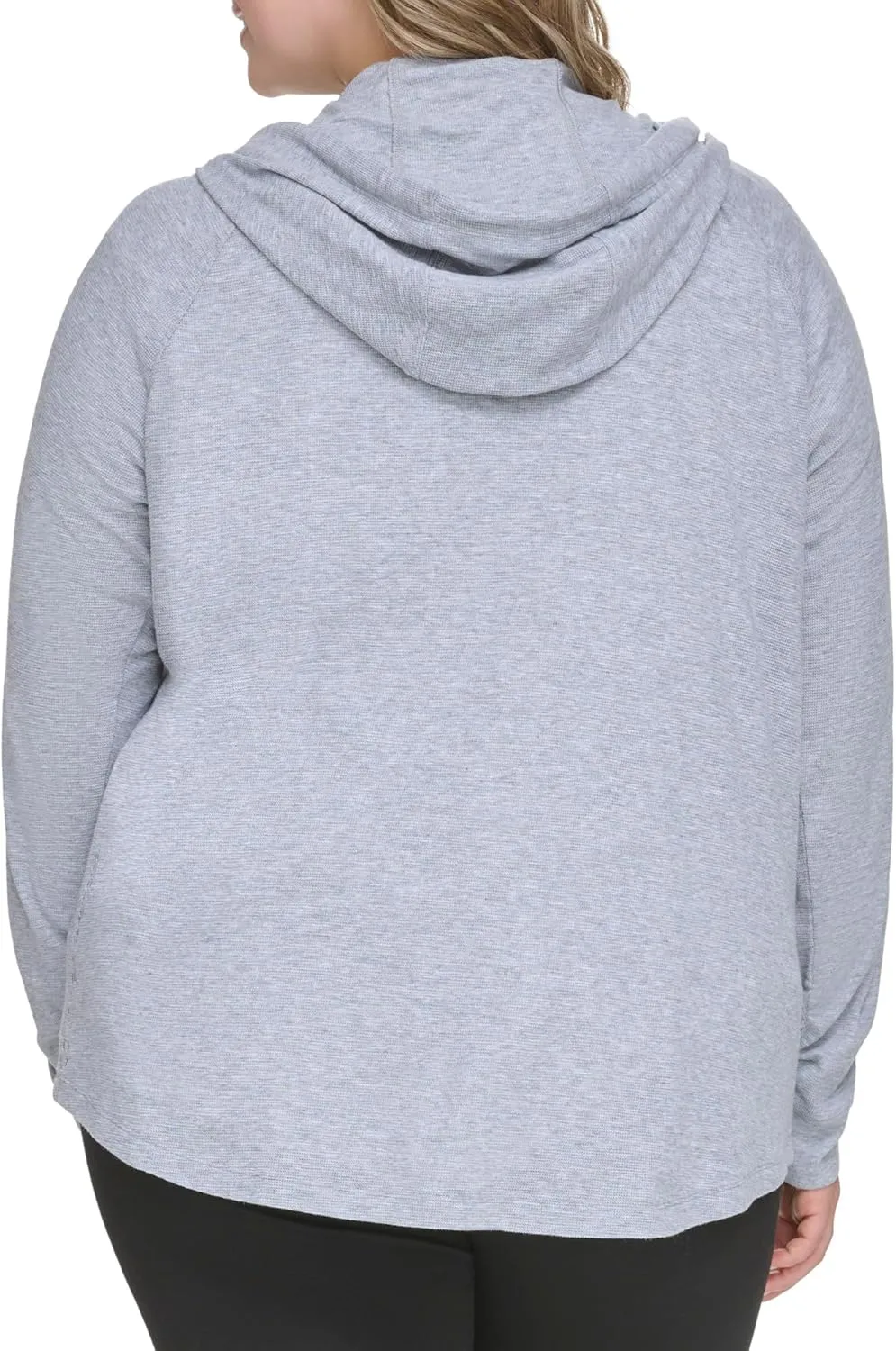 Calvin Klein Women's Premium Performance Ruched Long Sleeve Zip Up Hoodie (Standard and Plus)