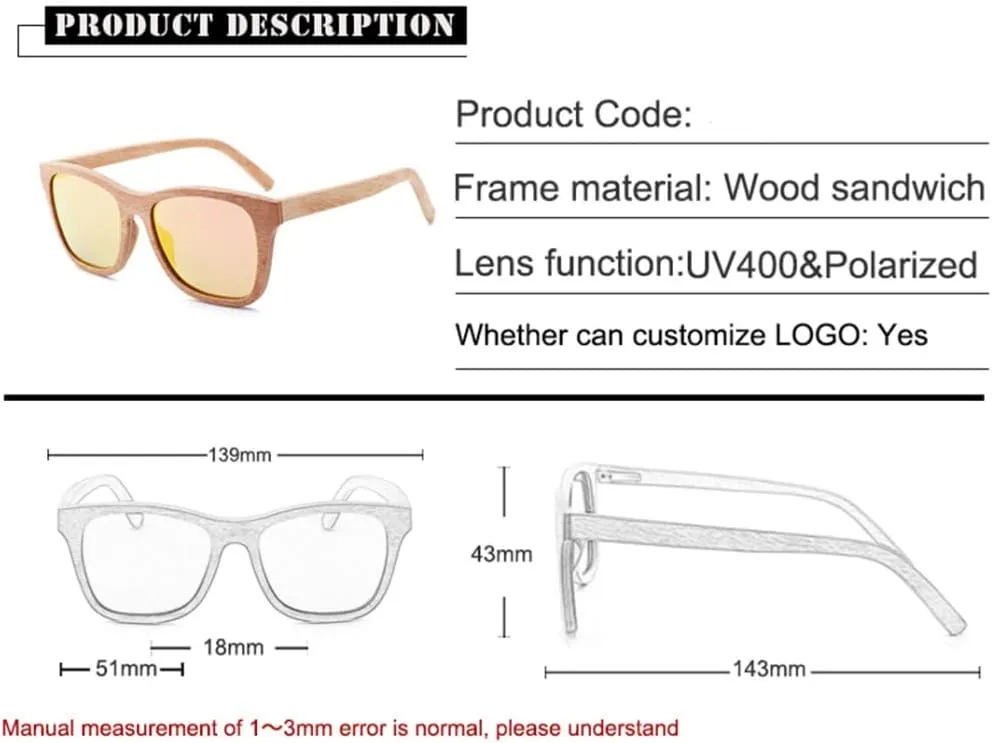 CGZWFERA-Retro Sunglasses Pure Handmade Polarized TAC Sunglasses