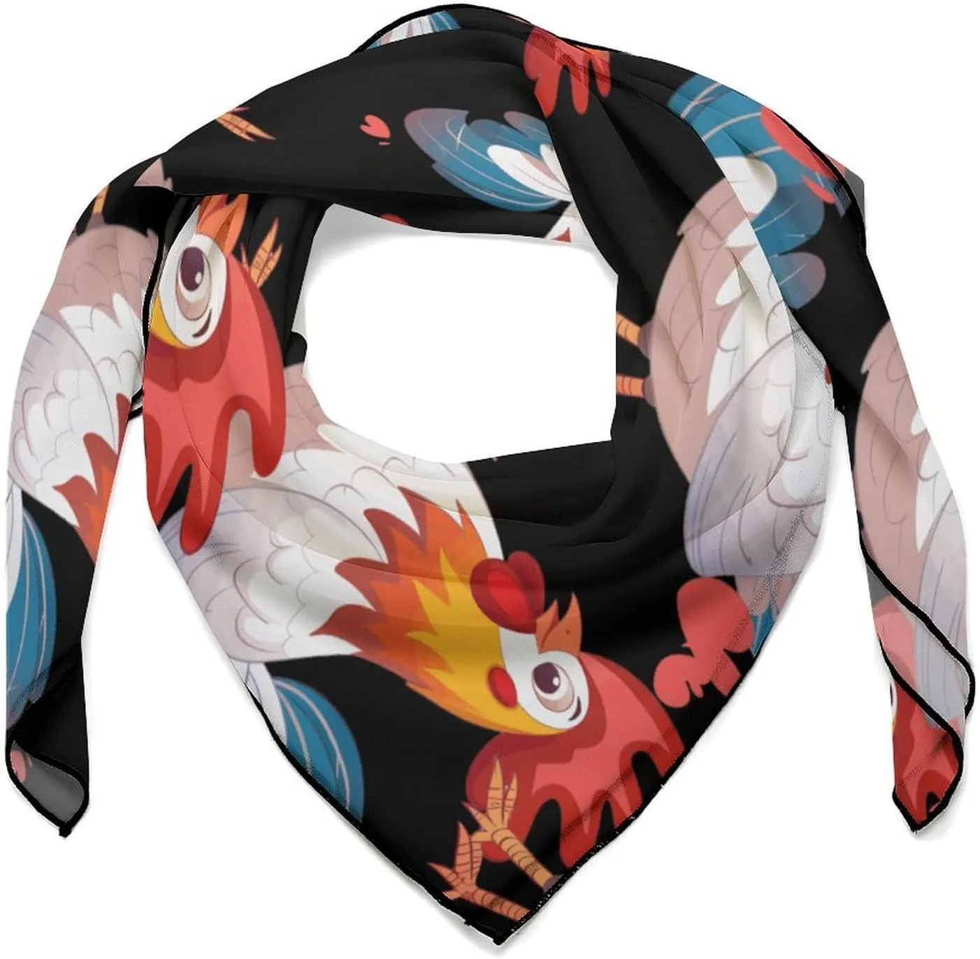 Chickens Loves Head Scarf Square Bandana Neck Scarfs Hair Wrap Scarves for Women Men, 0ne size