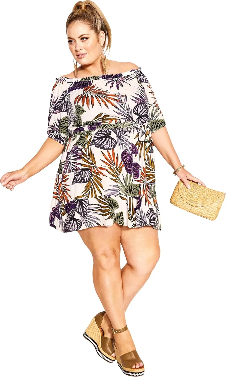 City Chic Women's Summer Print Dress