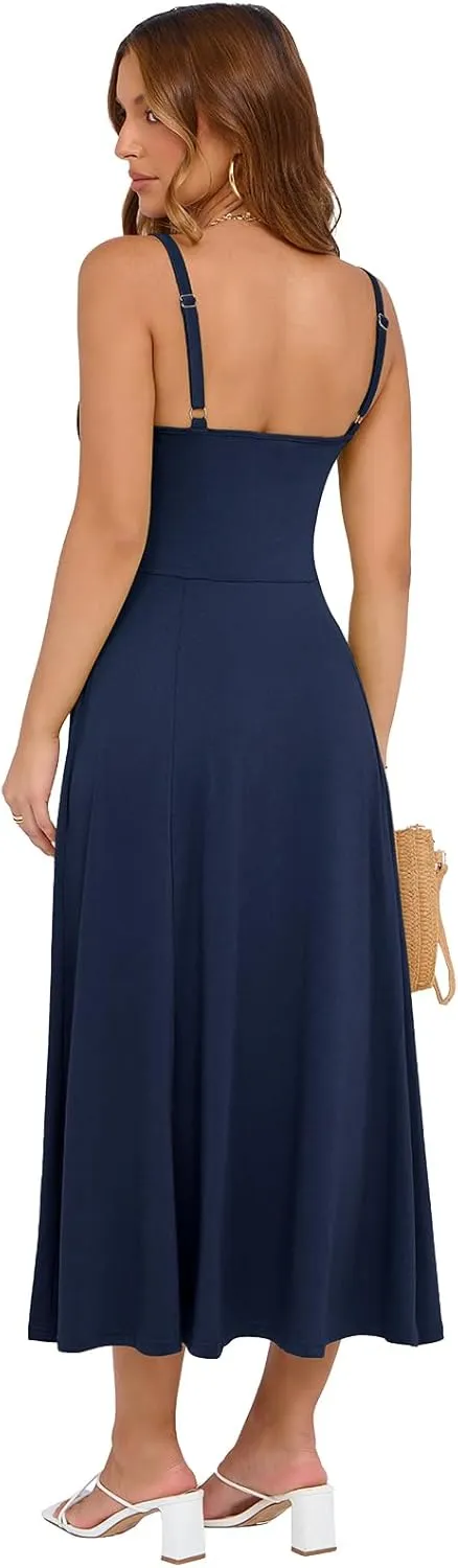 Corset Dress for Women Casual Tea Party Summer Wedding Guest Flowy Midi Sundress