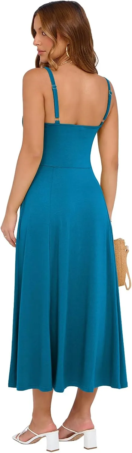 Corset Dress for Women Casual Tea Party Summer Wedding Guest Flowy Midi Sundress