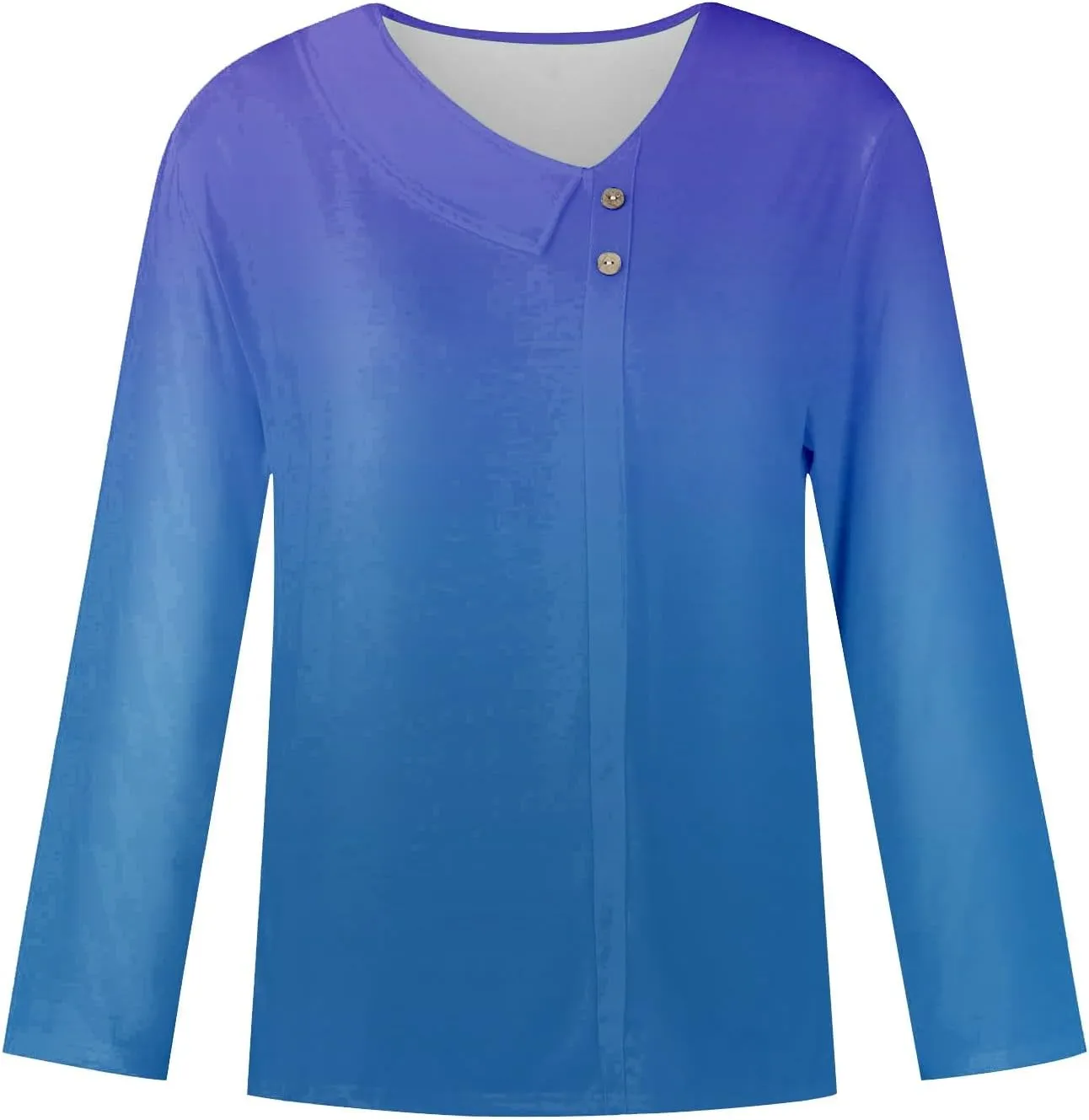 CRNTCEM Womens Spring 3/4 Sleeve Tops 2024 Fashion V Neck Tunic Casual Dressy Tee Asymmetric Lapel Neck Button Dressy Blouse