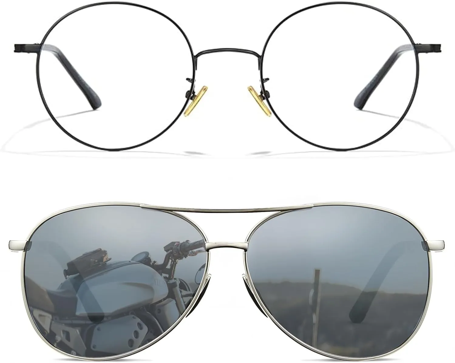 Cyxus Blue Light Glasses Aviator Sunglasses for Men Sunglasses Polarized UV400 Protection Trendy Sunglasses