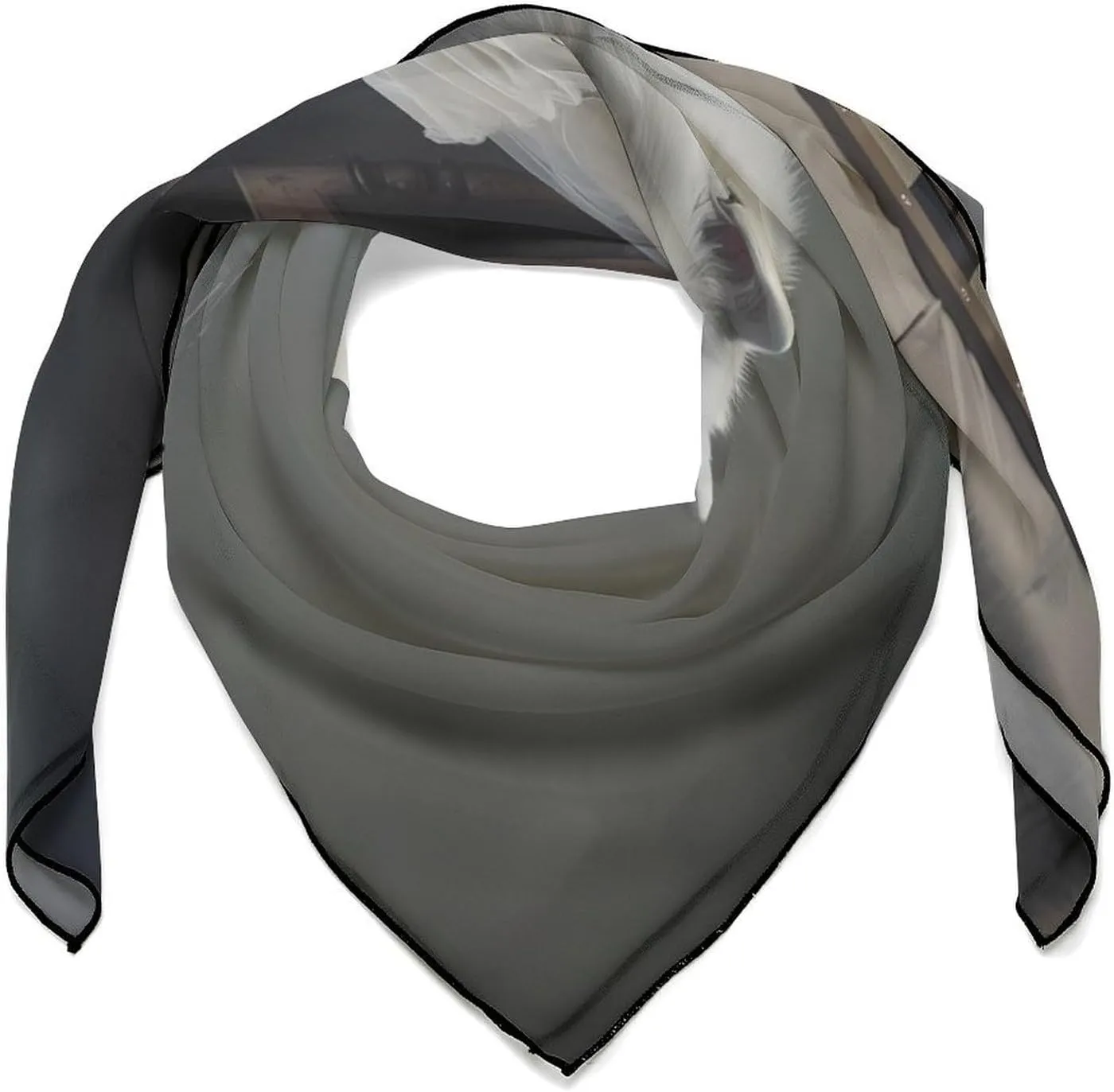 Dogs Playing Chess-American Eskimoess Dog Head Scarf Square Bandana Neck Scarfs Hair Wrap Scarves for Women Men