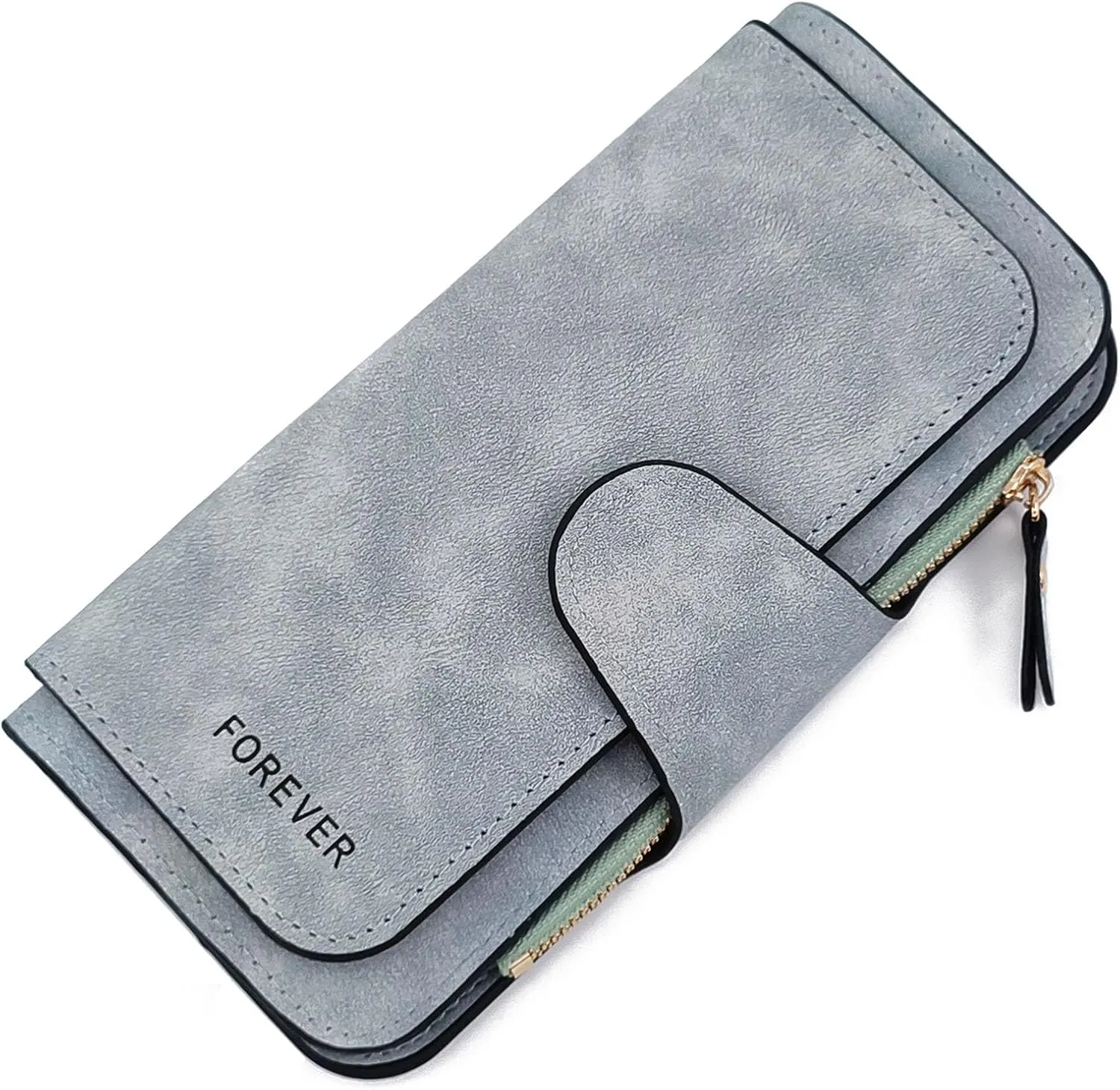 Esimileeya Small Wallets Woman Trifold Wallets for Women with Zipper Coin Purse, Blue