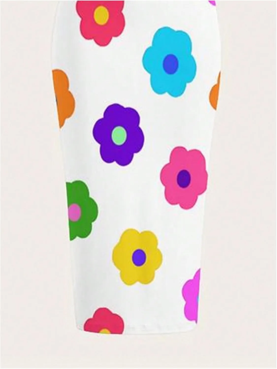 Floerns Women's Flower Print Spaghetti Strap Cami Midi Dress Boho Pencil Dress