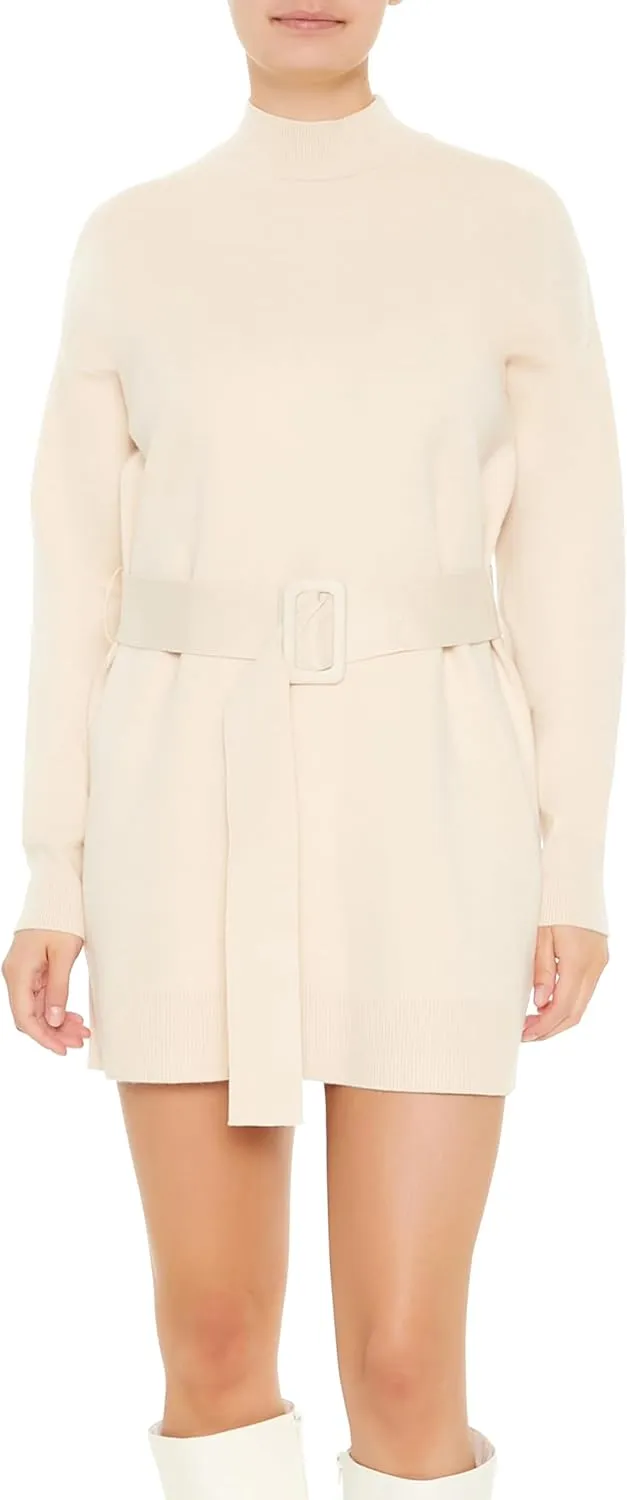 Forever 21 Women's Belted Mini Sweater Dress