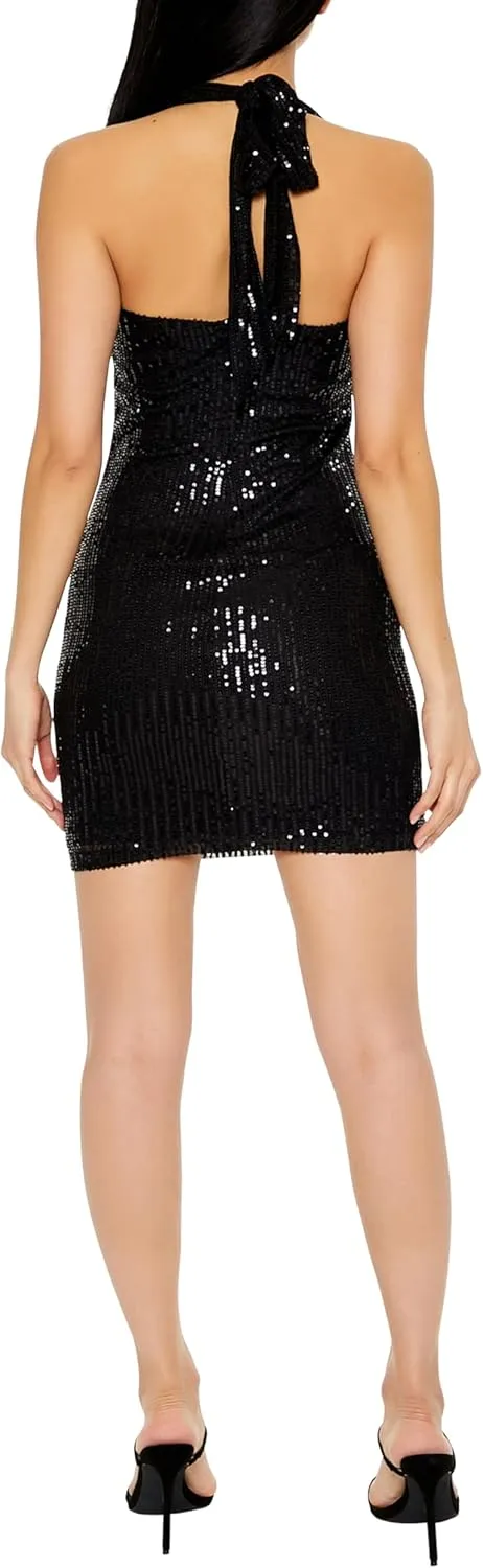 Forever 21 Women's Sequin Halter Mini Dress