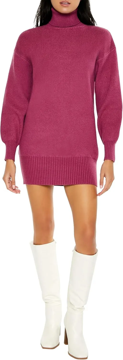 Forever 21 Women's Turtleneck Mini Sweater Dress