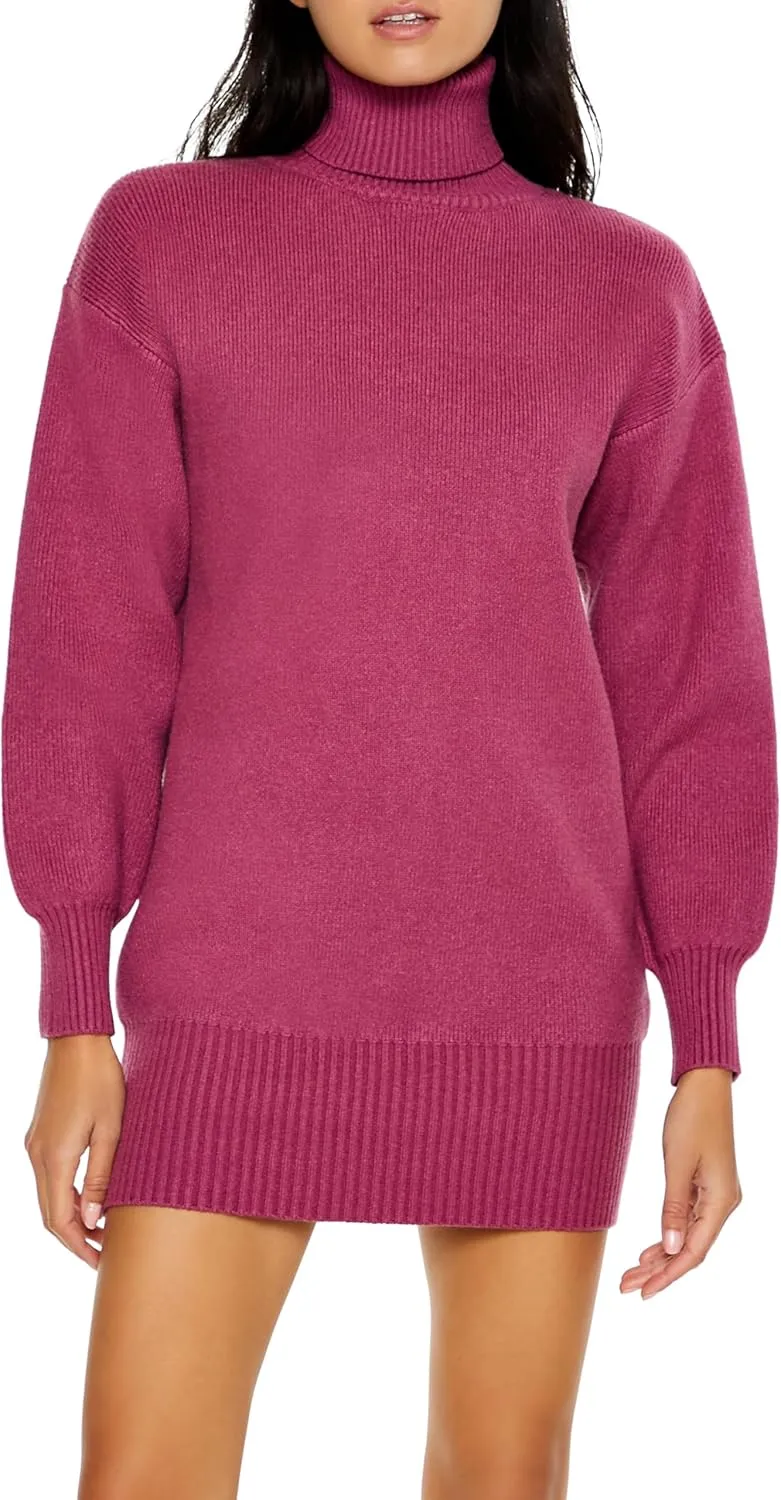 Forever 21 Women's Turtleneck Mini Sweater Dress
