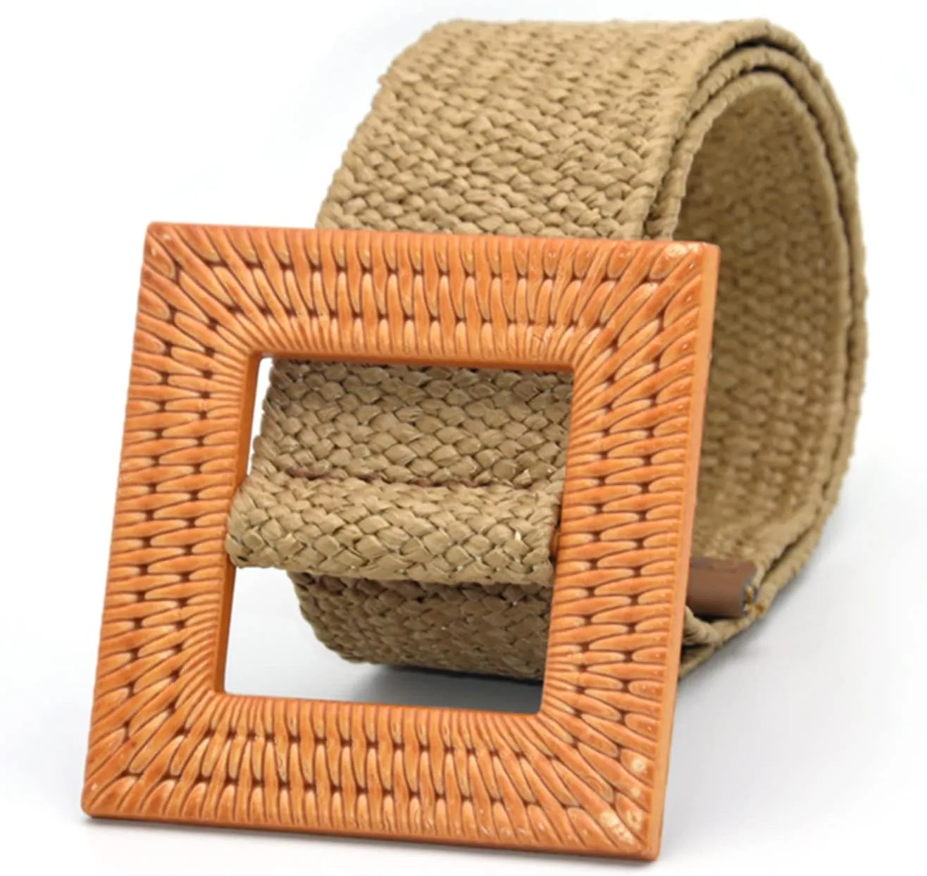 FUDERU Woven Belt Elastic Stretch Waist Belt Women Skinny Dress Braided Belts Buckle Waist Dress Band for Women