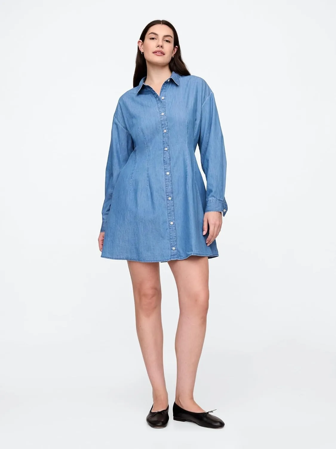 GAP Women's Fit and Flare Mini Shirtdress
