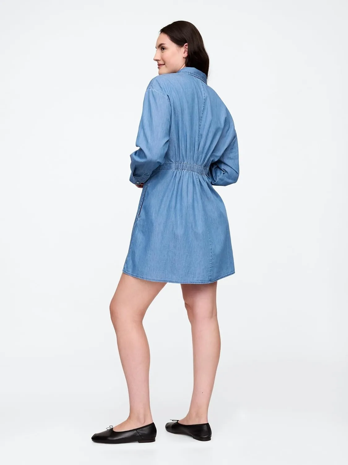GAP Women's Fit and Flare Mini Shirtdress