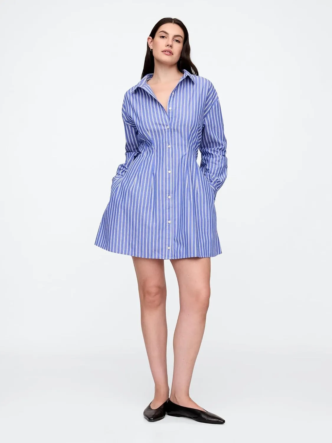 GAP Women's Fit and Flare Mini Shirtdress