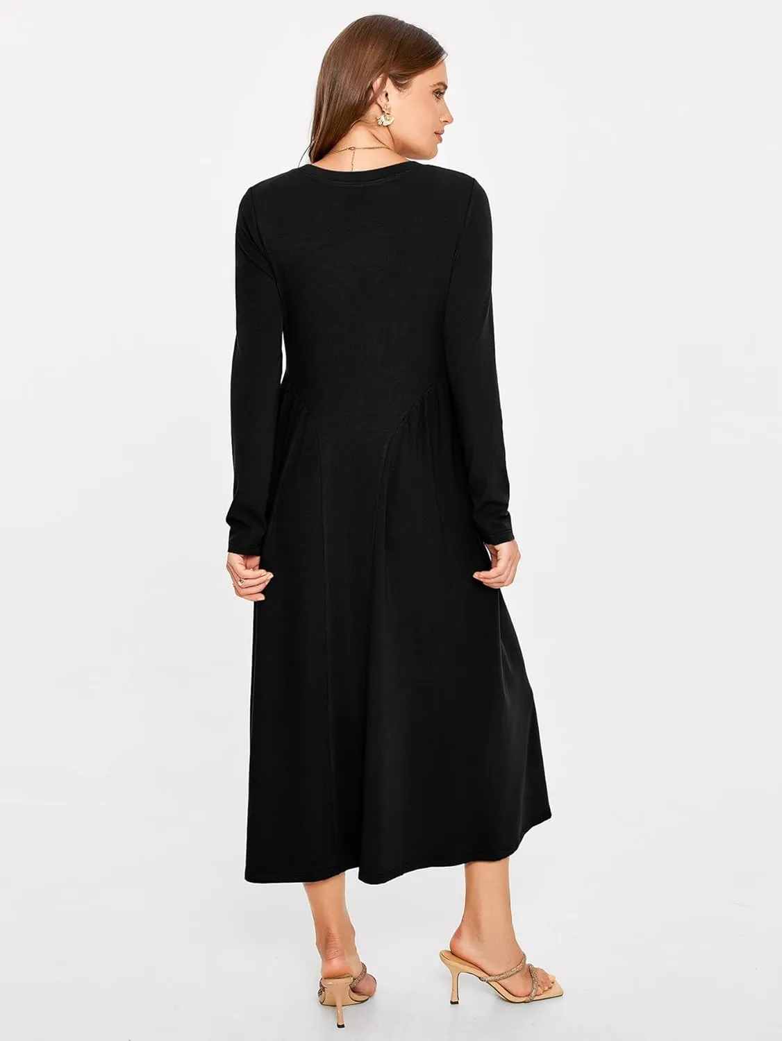 Glamaker Fall Dresses for Women 2024 Long Sleeve Casual Boho Long Dresses