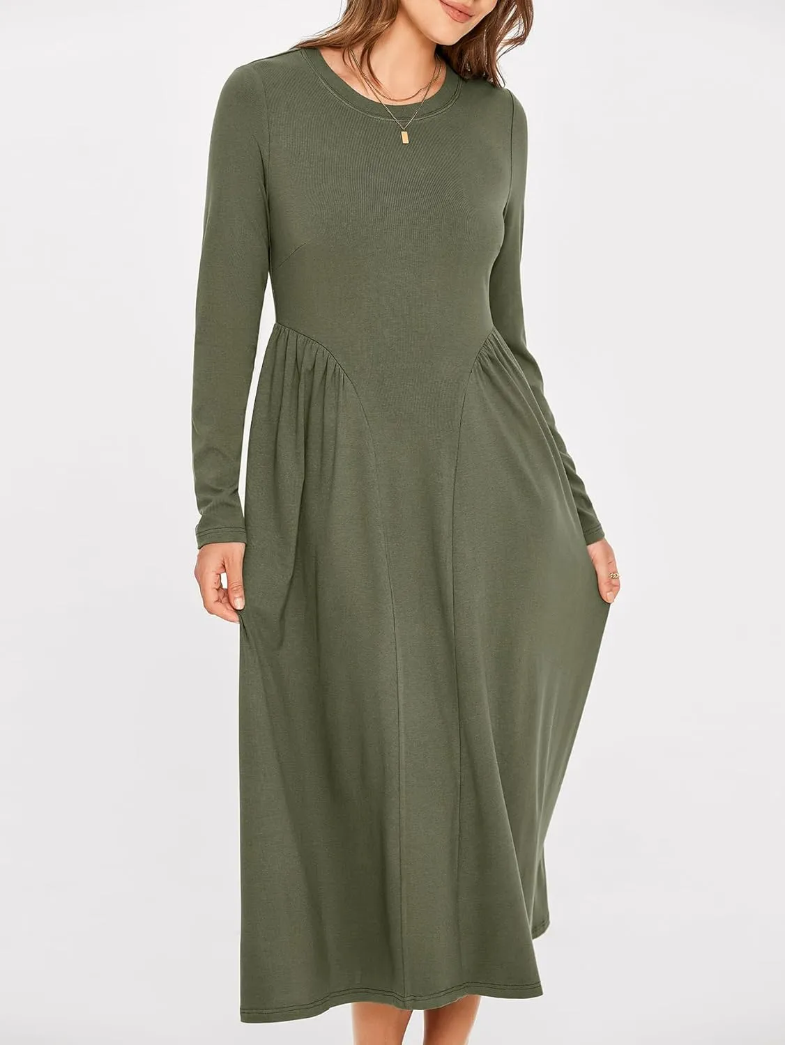 Glamaker Fall Dresses for Women 2024 Long Sleeve Casual Boho Long Dresses