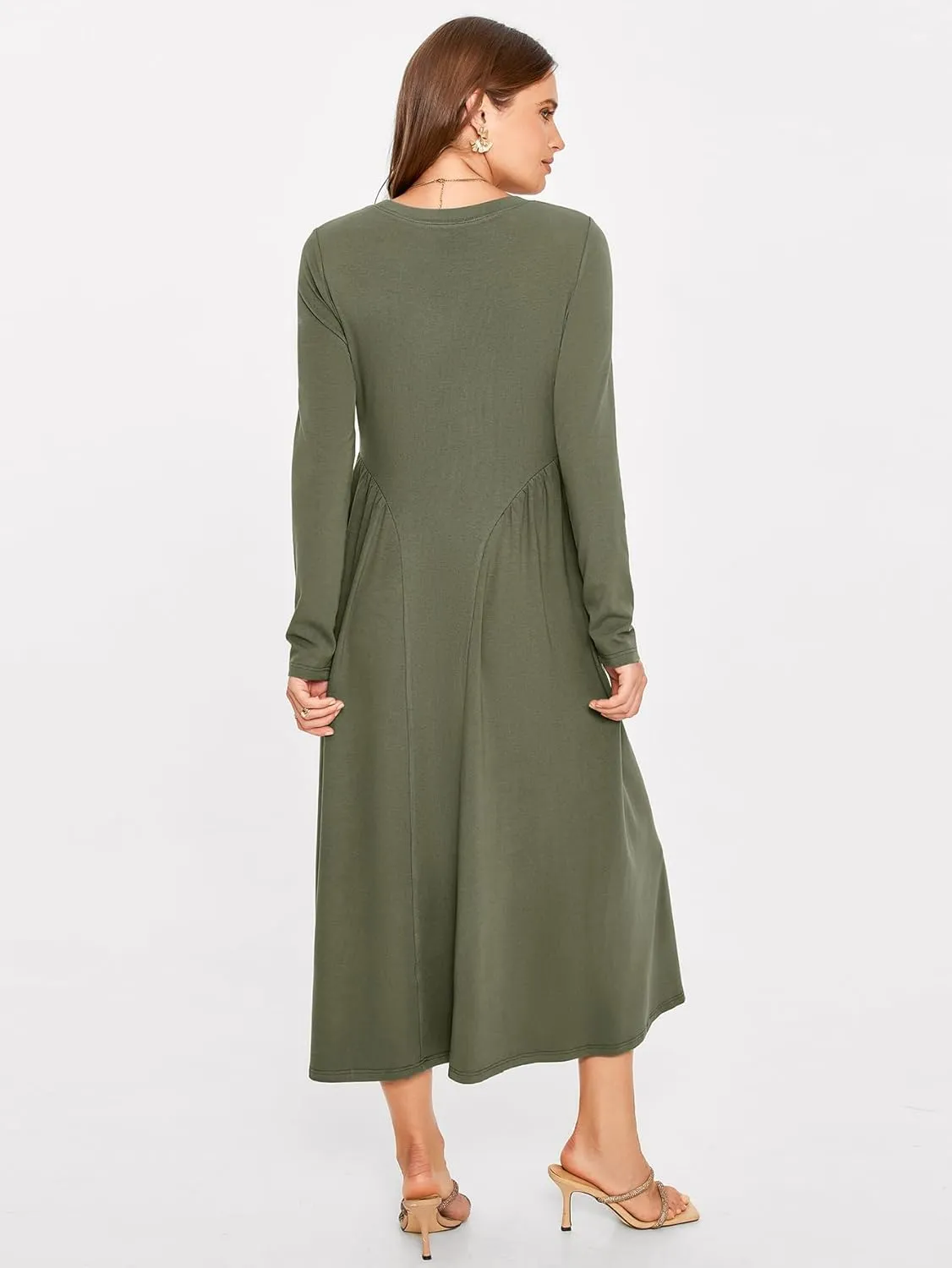 Glamaker Fall Dresses for Women 2024 Long Sleeve Casual Boho Long Dresses