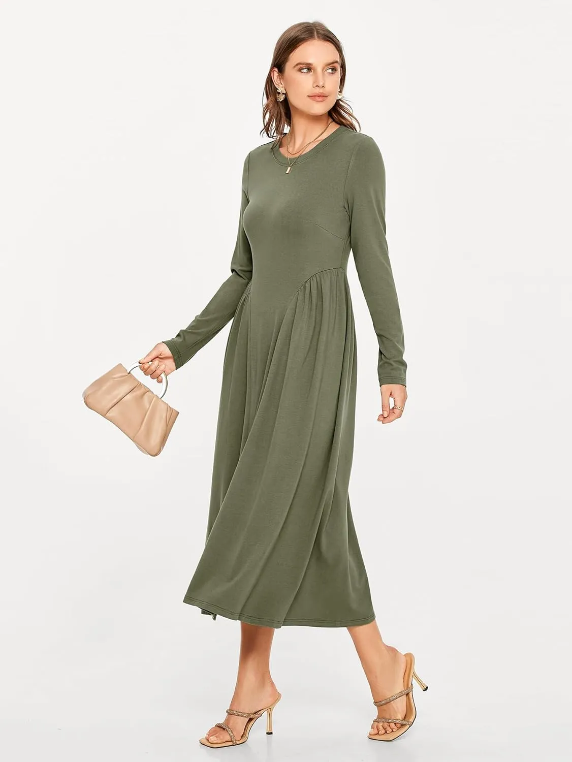 Glamaker Fall Dresses for Women 2024 Long Sleeve Casual Boho Long Dresses