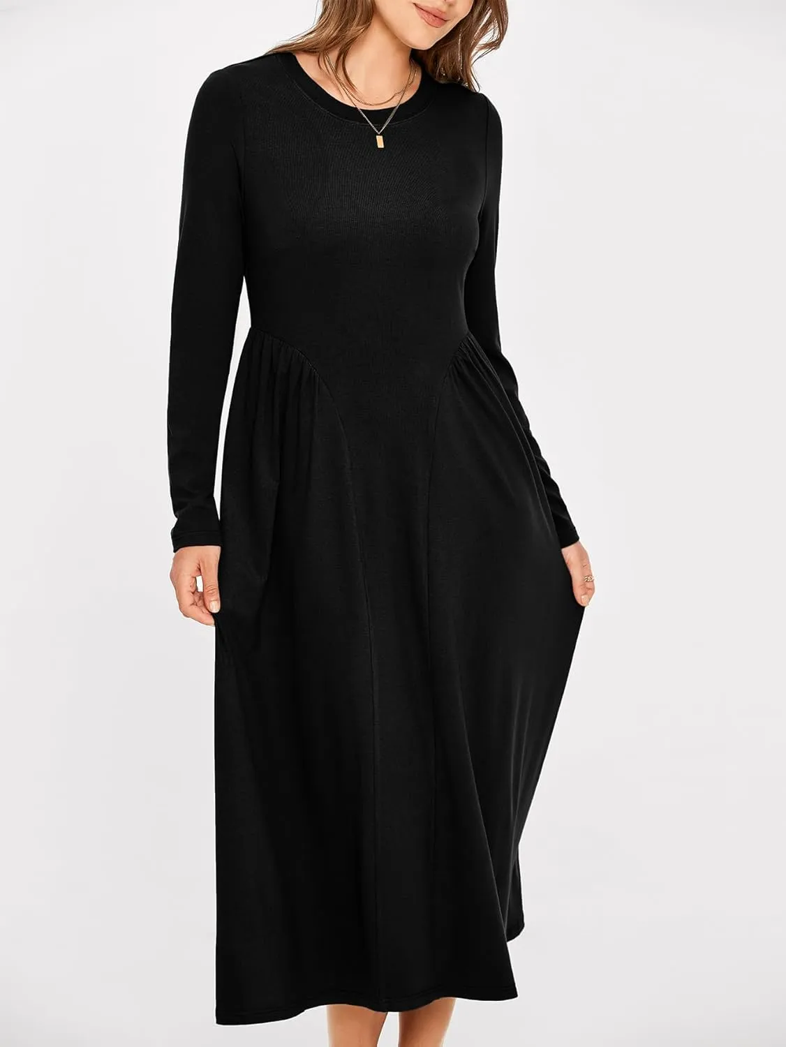Glamaker Fall Dresses for Women 2024 Long Sleeve Casual Boho Long Dresses