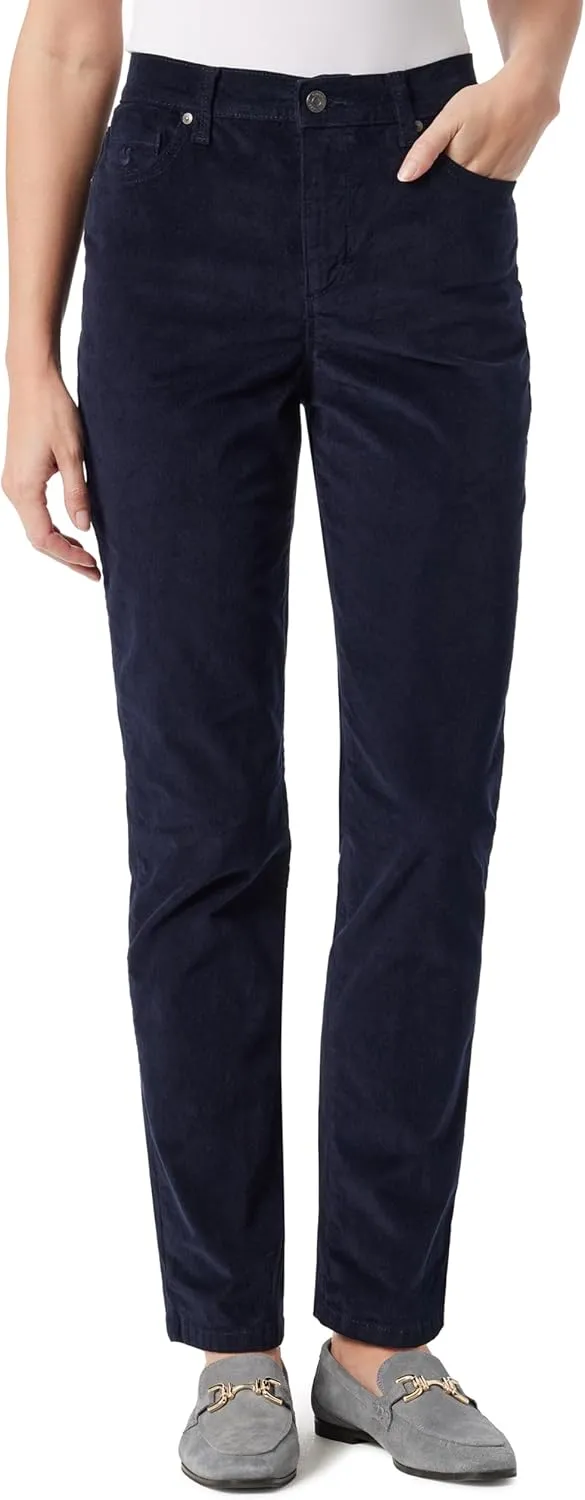 Gloria Vanderbilt Women's Amanda Corduroy High Rise Straight Leg Pant Standard