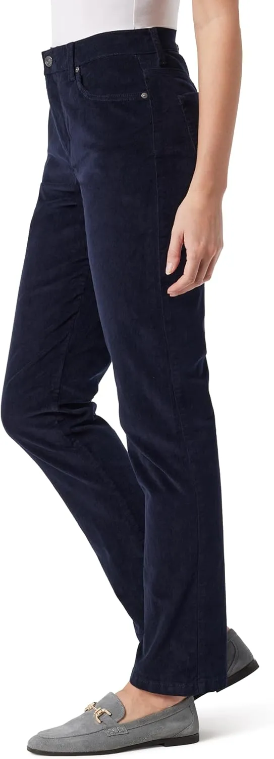 Gloria Vanderbilt Women's Amanda Corduroy High Rise Straight Leg Pant Standard