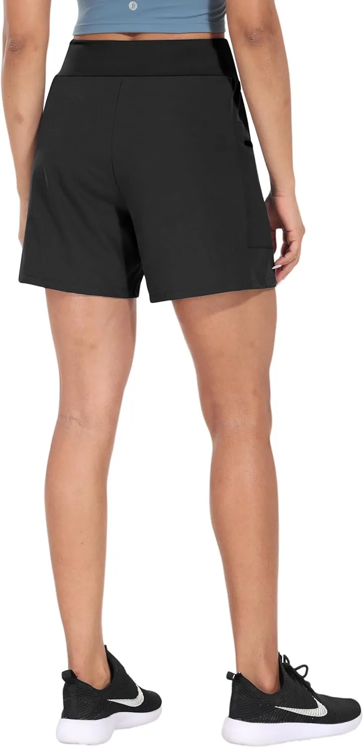 Hiverlay Women Hiking Cargo Shorts High Waisted Quick Dry 5.5" Workout Golf Athletic Running Shorts