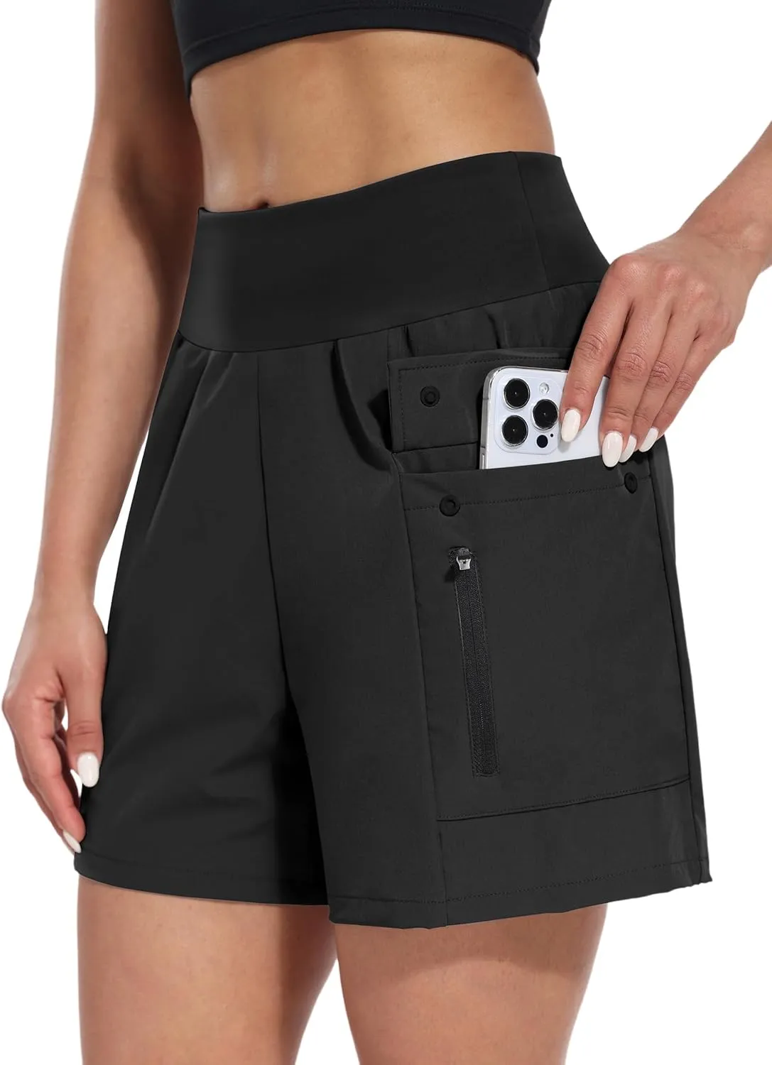 Hiverlay Women Hiking Cargo Shorts High Waisted Quick Dry 5.5" Workout Golf Athletic Running Shorts
