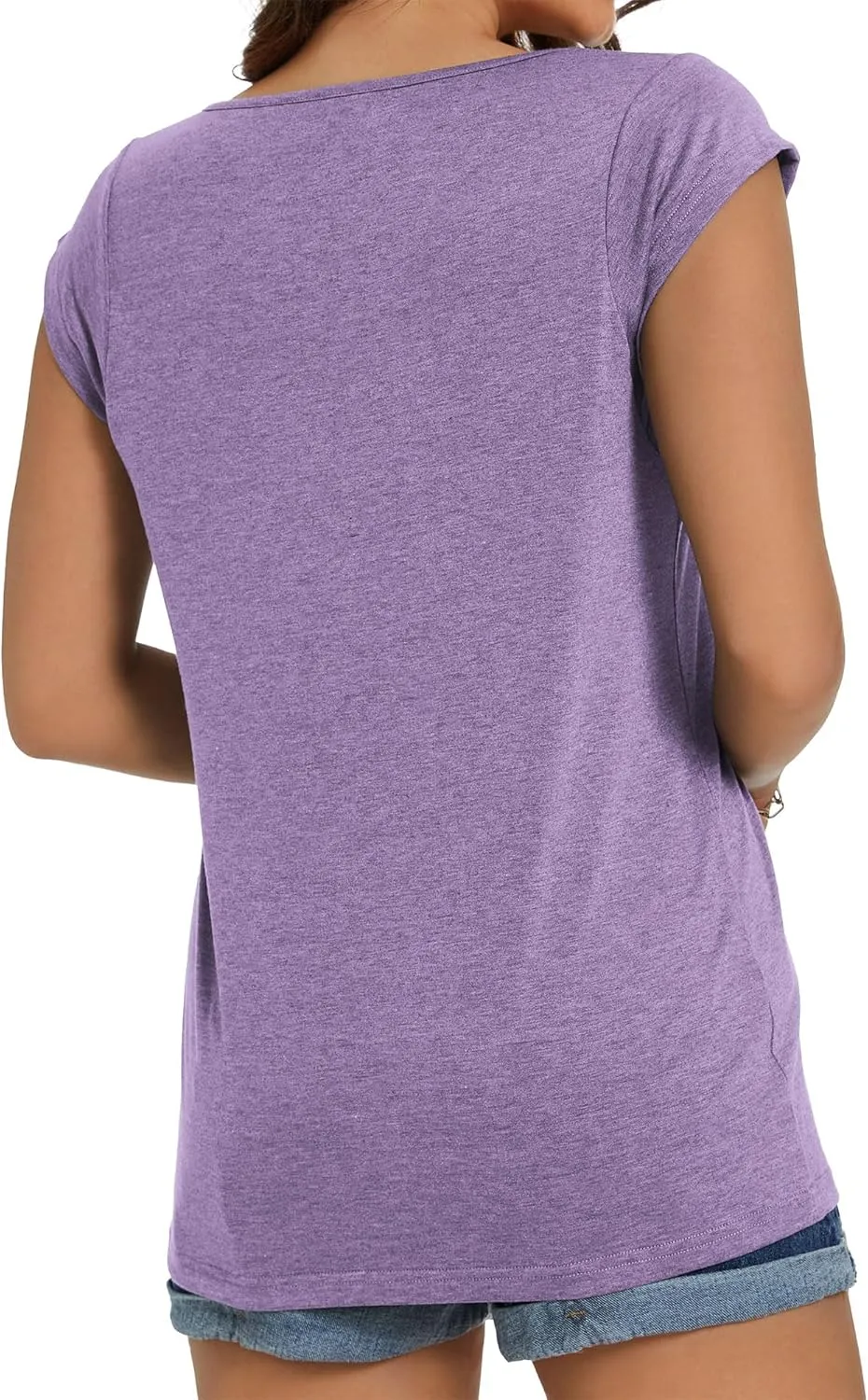 JOELLYUS Women's Cap Sleeve Tops Summer Tank Top Casual Basic Tees Shirts Loose Fit Blouses