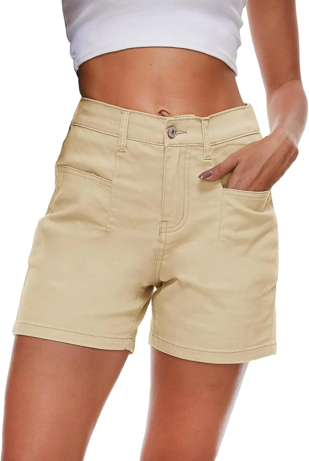 JOFOW Low Rise Jean Shorts Jean Shorts for Women Denim