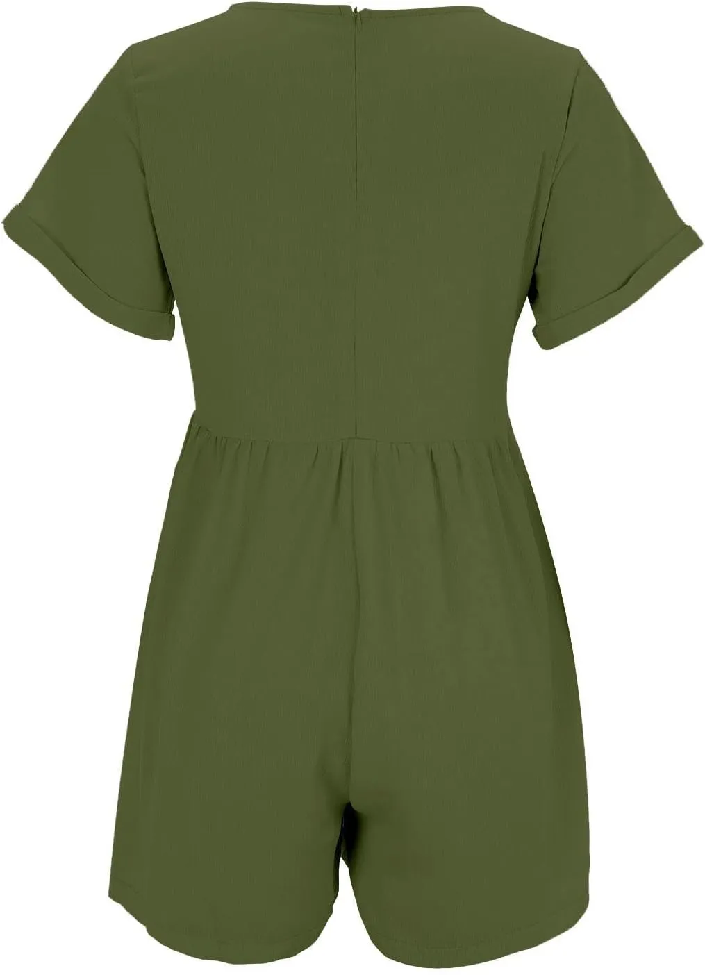 Jumpsuits for Women Summer Casual Loose V Neck Short Sleeve Jumpsuits Linen Trendy Comfy Shorts Rompers with Pockets