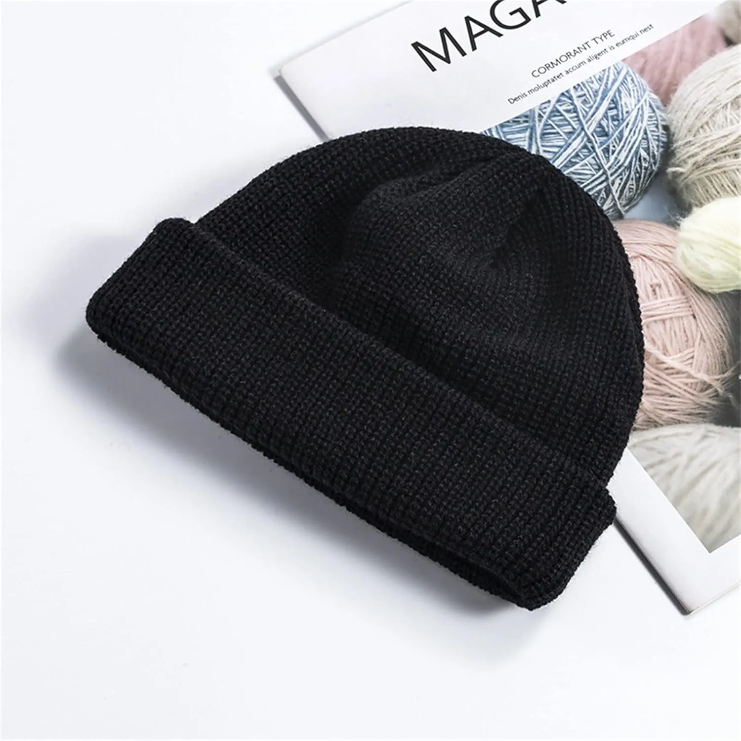 Knit Cuff Hat Solid Color Beanie for Women & Men Warm Hats Soft Winter Knit Beanie Hat for Men Women