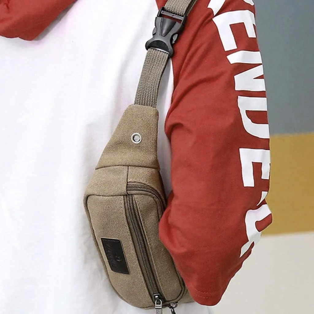 Lightweight Sling Bag for Men Chest Bags Daypack Crossbody for Travel Sport Running Hiking Water Proof Bag(Khaki)