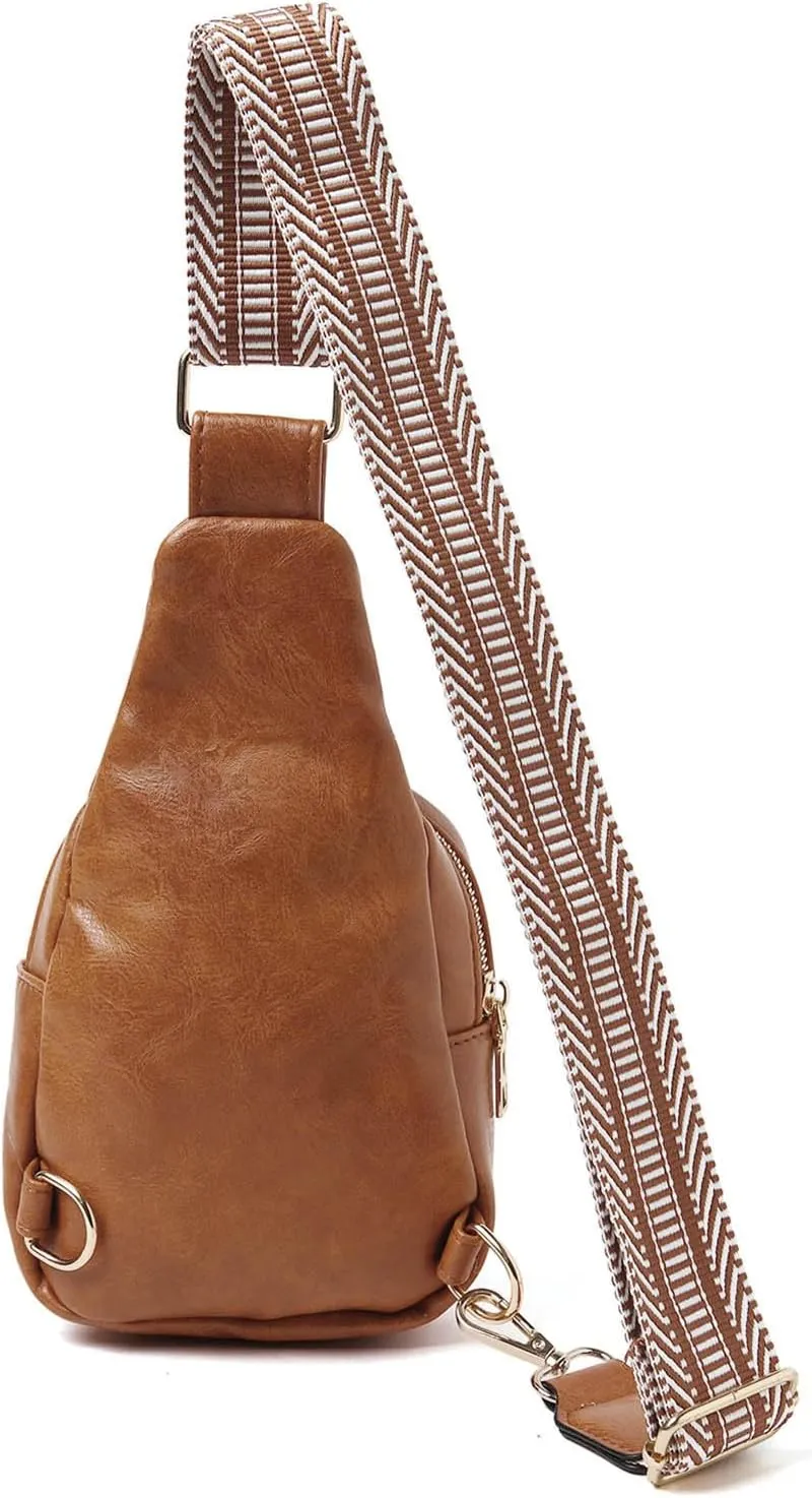 Lightweight Sling Bag for Men Mini Phone Purses with Crossbody Strap and Wallet Lightweight Bag Carry on(Brown)