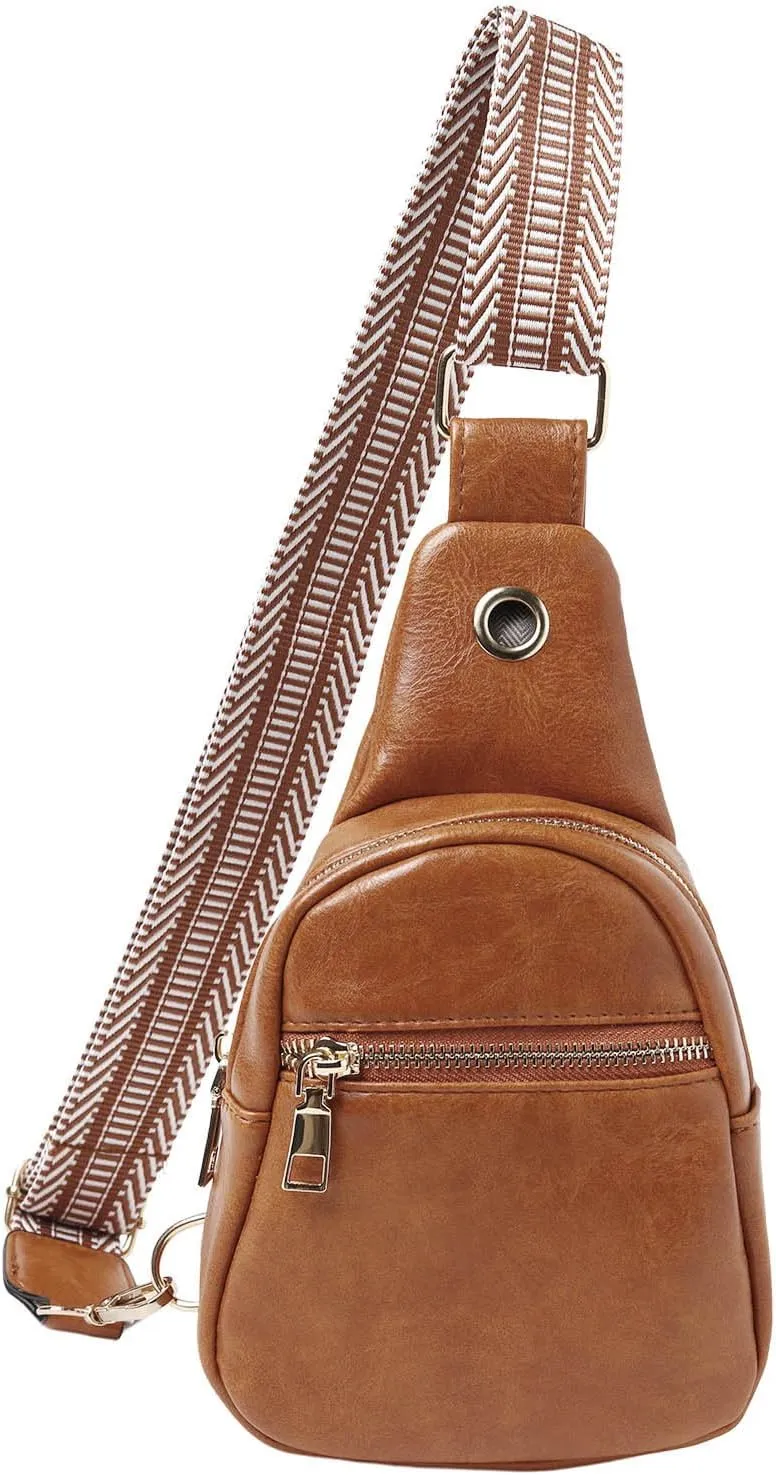 Lightweight Sling Bag for Men Mini Phone Purses with Crossbody Strap and Wallet Lightweight Bag Carry on(Brown)