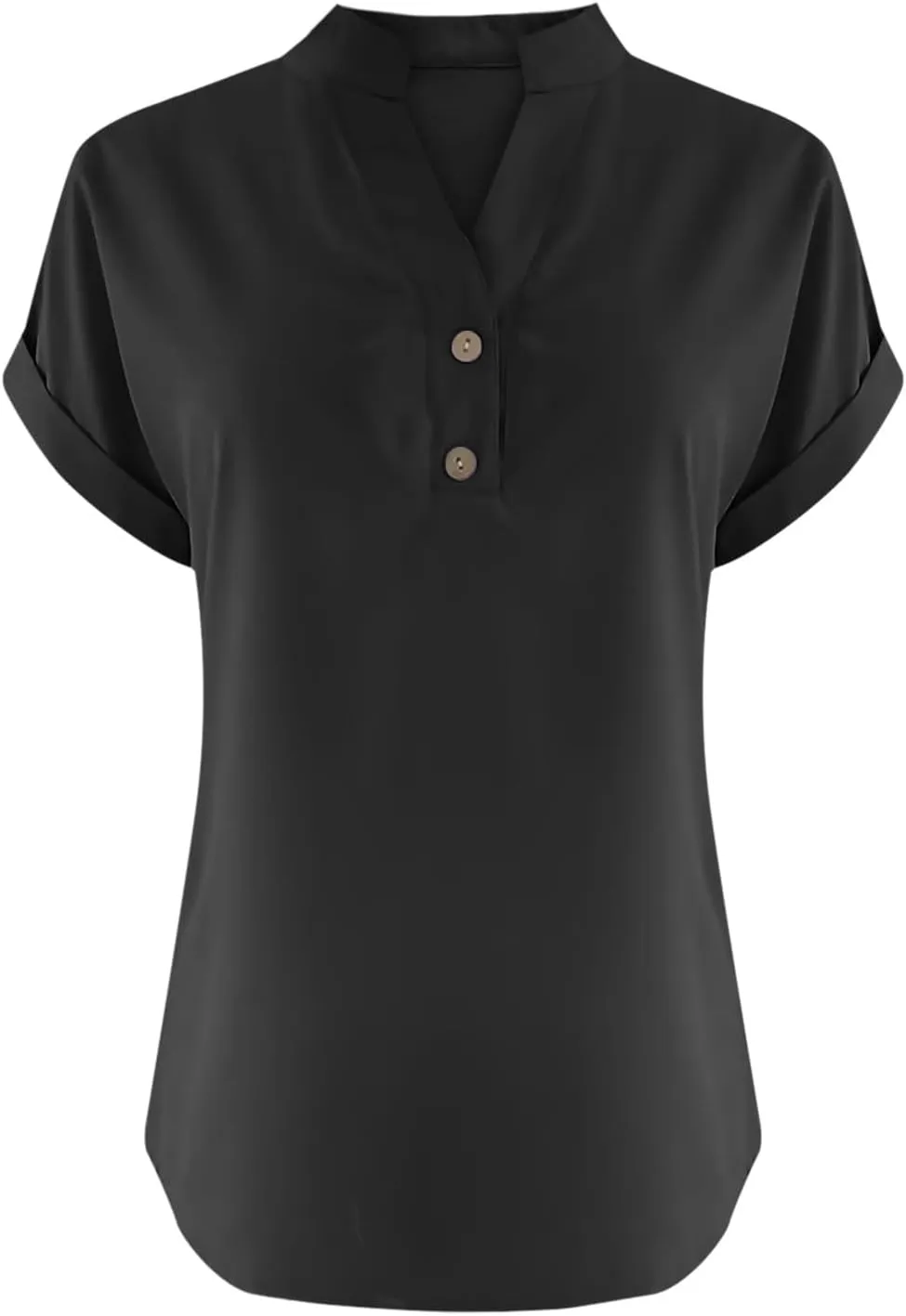 Linen Shirts for Women Summer,Short Sleeve V Neck Loose Fit Tops Casual Tshirt Button Down Soft Tunic Blouses 2025