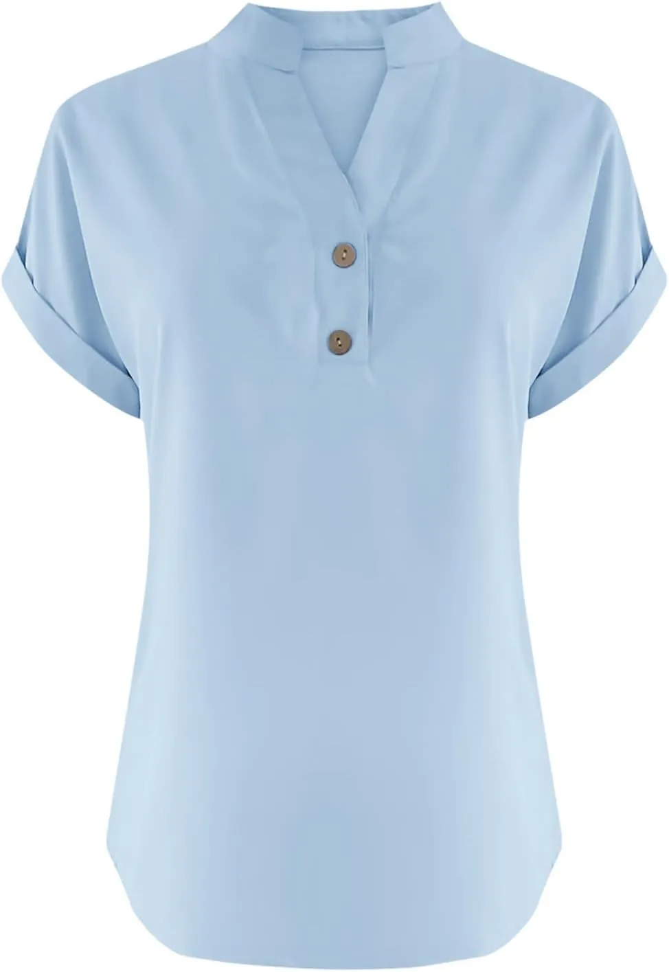 Linen Shirts for Women Summer,Short Sleeve V Neck Loose Fit Tops Casual Tshirt Button Down Soft Tunic Blouses 2025