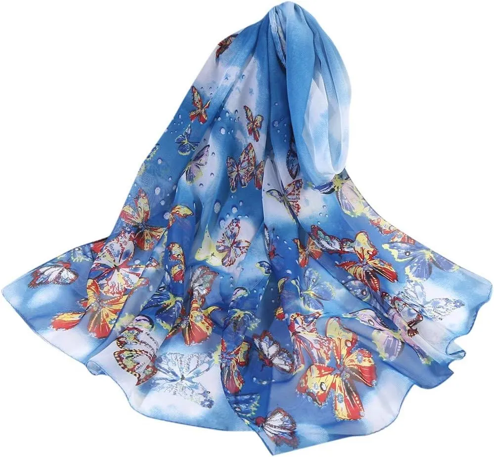 Long Scarf Women Flower Wrap 160 * 50cm Silk Scarves Shawl Print Simulation Soft Scarf Heart Print Scarf
